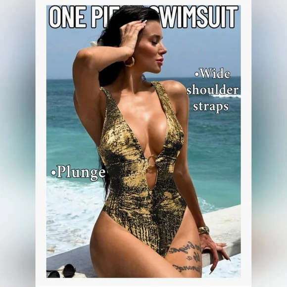 ChiaoLezhee Metallic One Piece Swimsuit #1245 - Picture 6 of 9